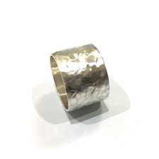 Ring - Band - 1.5 Cm Hammered Silver 925 