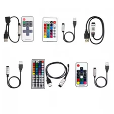 DC5V USB RGB led controller 3key 24Key/44key IR, 17key RF Remoter For LED strip