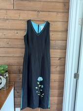Coldwater Creek Women’s 6 Black Linen Blend Lined Sleeveless Dress Resort Wear