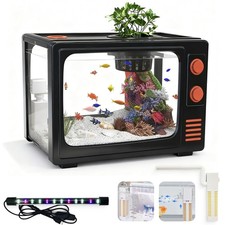 3 Gallon Fish Tank Aquarium Kit with LED Lights, Filter  Plant Planter - Ret...