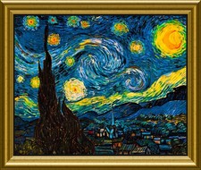 Starry Night Vincent Van Gogh Poster Magnetic Canvas Print Fridge Magnet 12x15