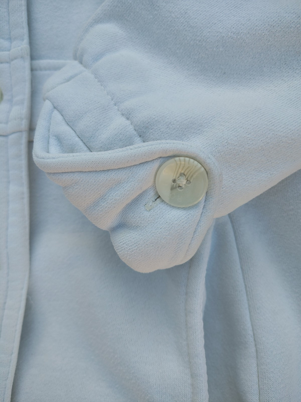 Vintage Roxy White Button Up Double-Breasted Pea … - image 16