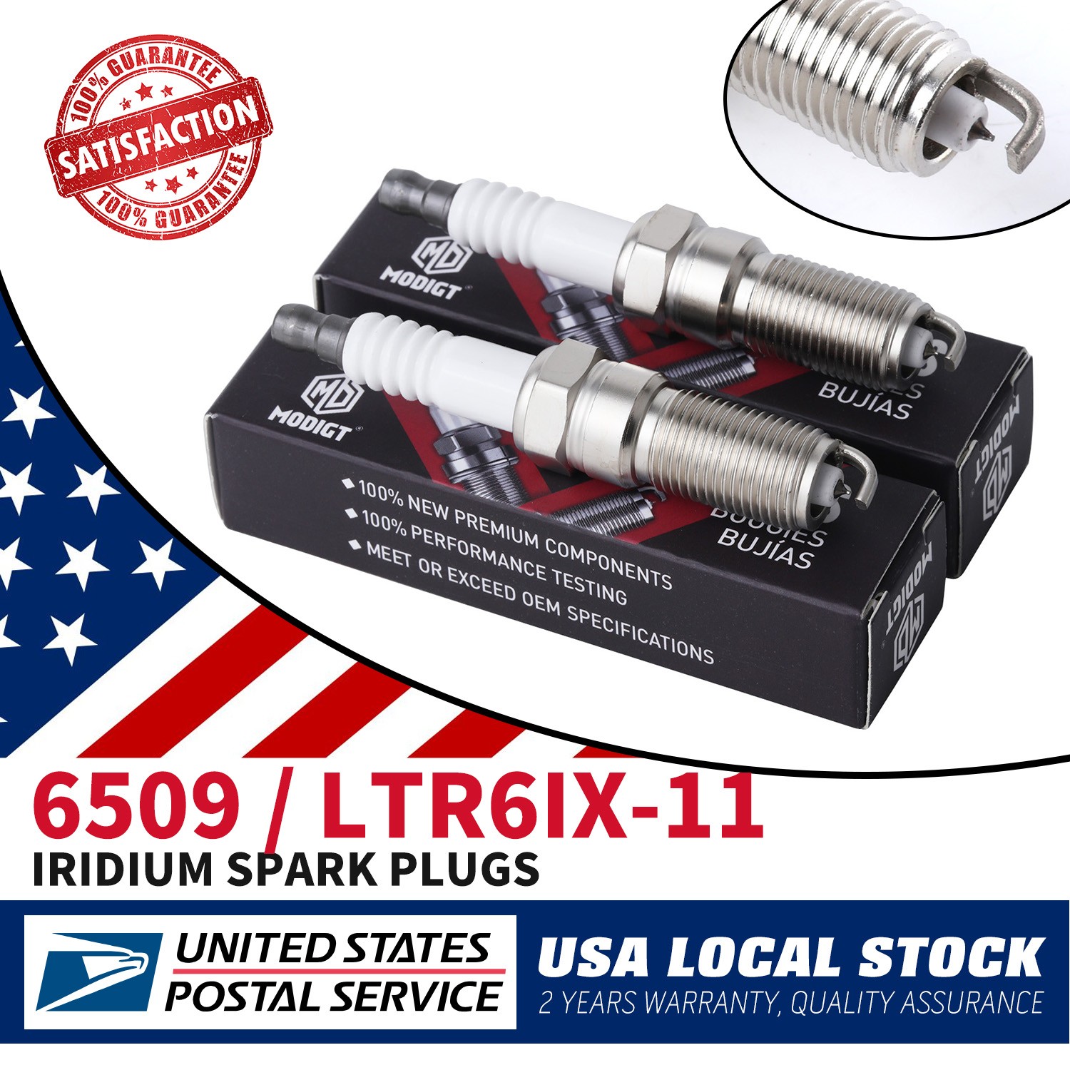 For NGK 6509 LTR6IX-11 Iridium Spark Plug for 04-24 Cadillac Chevrolet Ford GMC