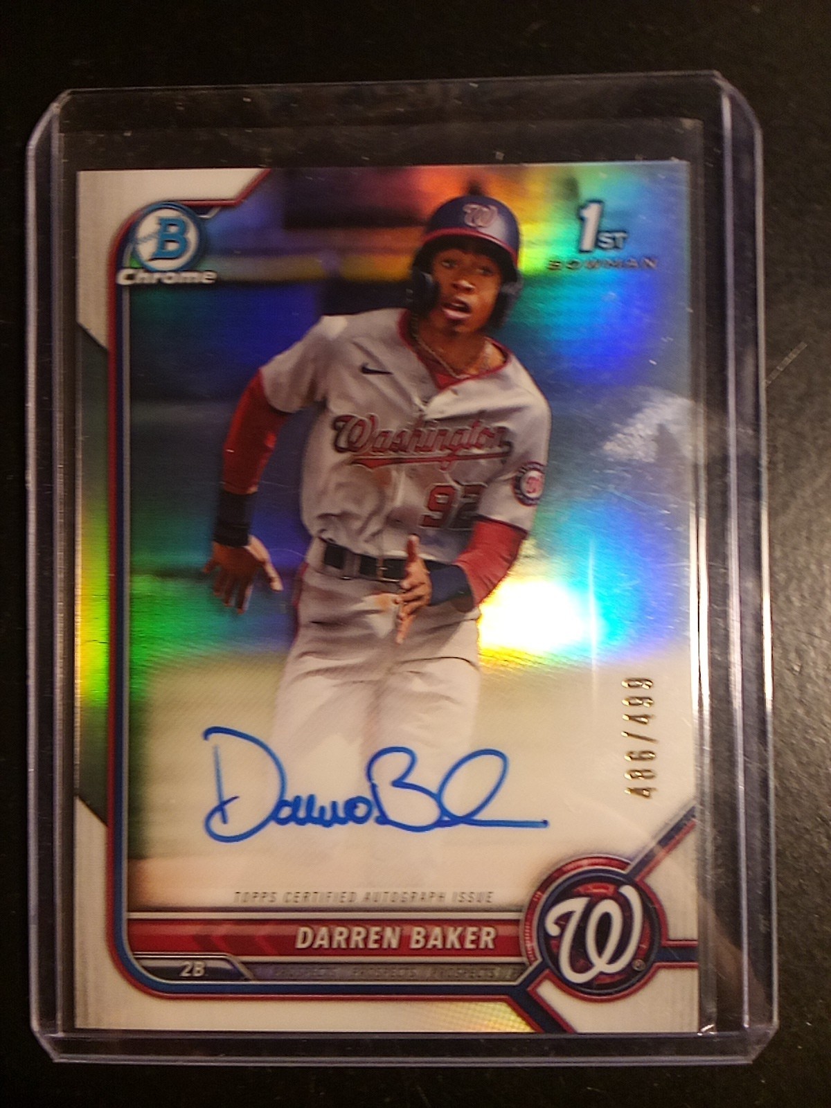 2022 Bowman - Chrome Prospect Auto Darren Baker #CPA-DB Refractor 486/499