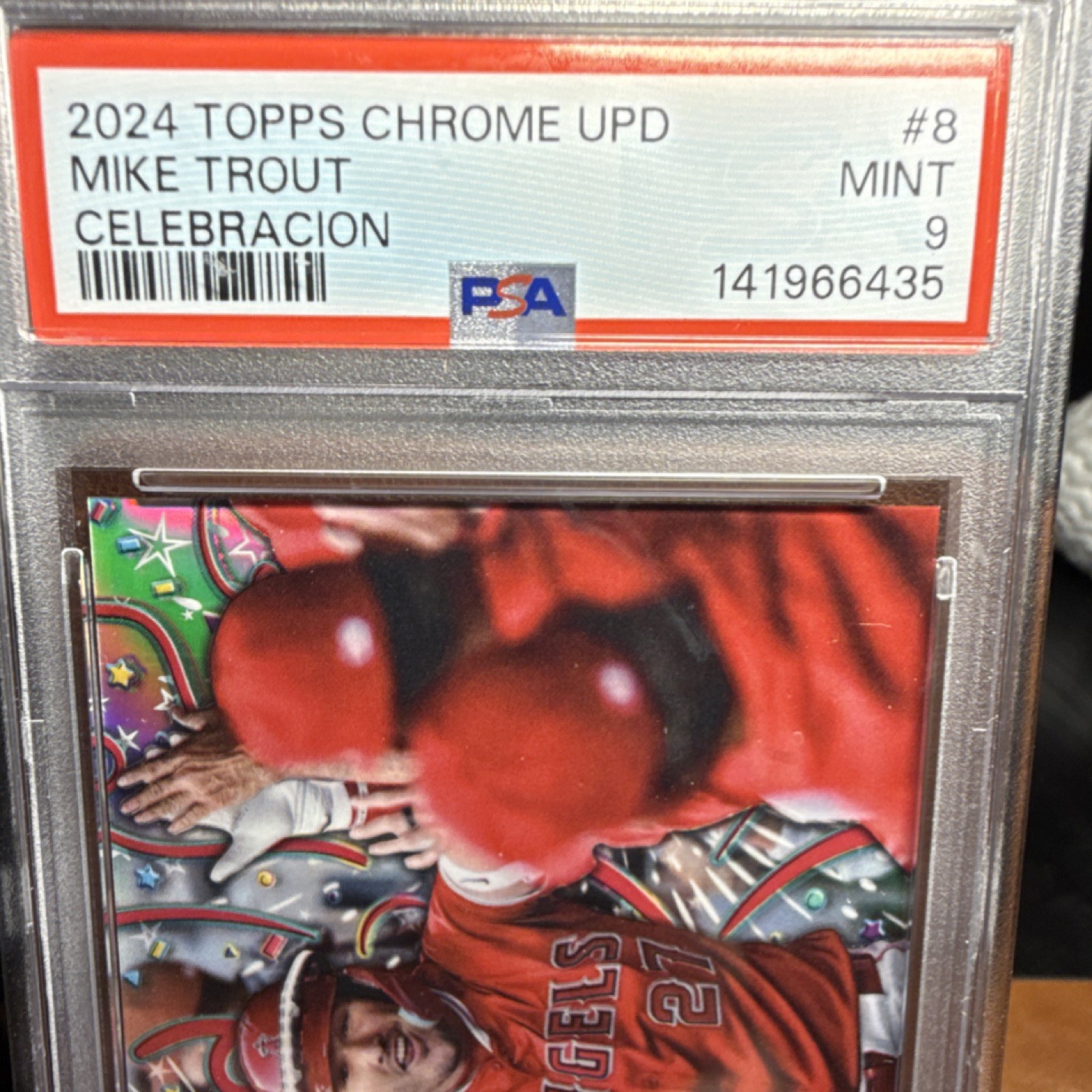 Topps 2024 Chrome Update Celebración Mike Trout #CELE-8 PSA 9 /99 view 4
