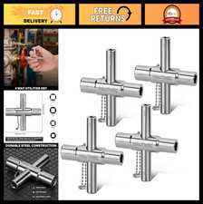 4pcs 4 Way Water Key Faucet Valve Tool Set - Sillcock Spigot Key 1/4", 9/32", 5/