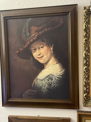 Gemälde von Rembrandt. Kunstdruck .Drei Gemälde.  1.  Selbstbildnis mit Saskia  