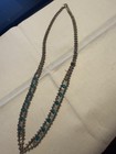 Vintage blue rhineston channel set vnecklace v-shaped  — photo 4