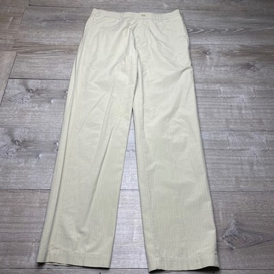 Banana Republic Pants Mens 32x32 Tan Pinstripe Straight Leg Dress Trousers