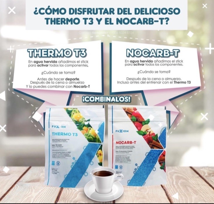 Fuxion Duo Reductor Thermo T3 & NOCARB-T Powder Sticks 140g Apple