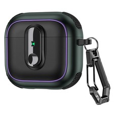 For AirPods 4 Case Armor Electroplated TPU  PC Earphone Cover with Lock Buckle
