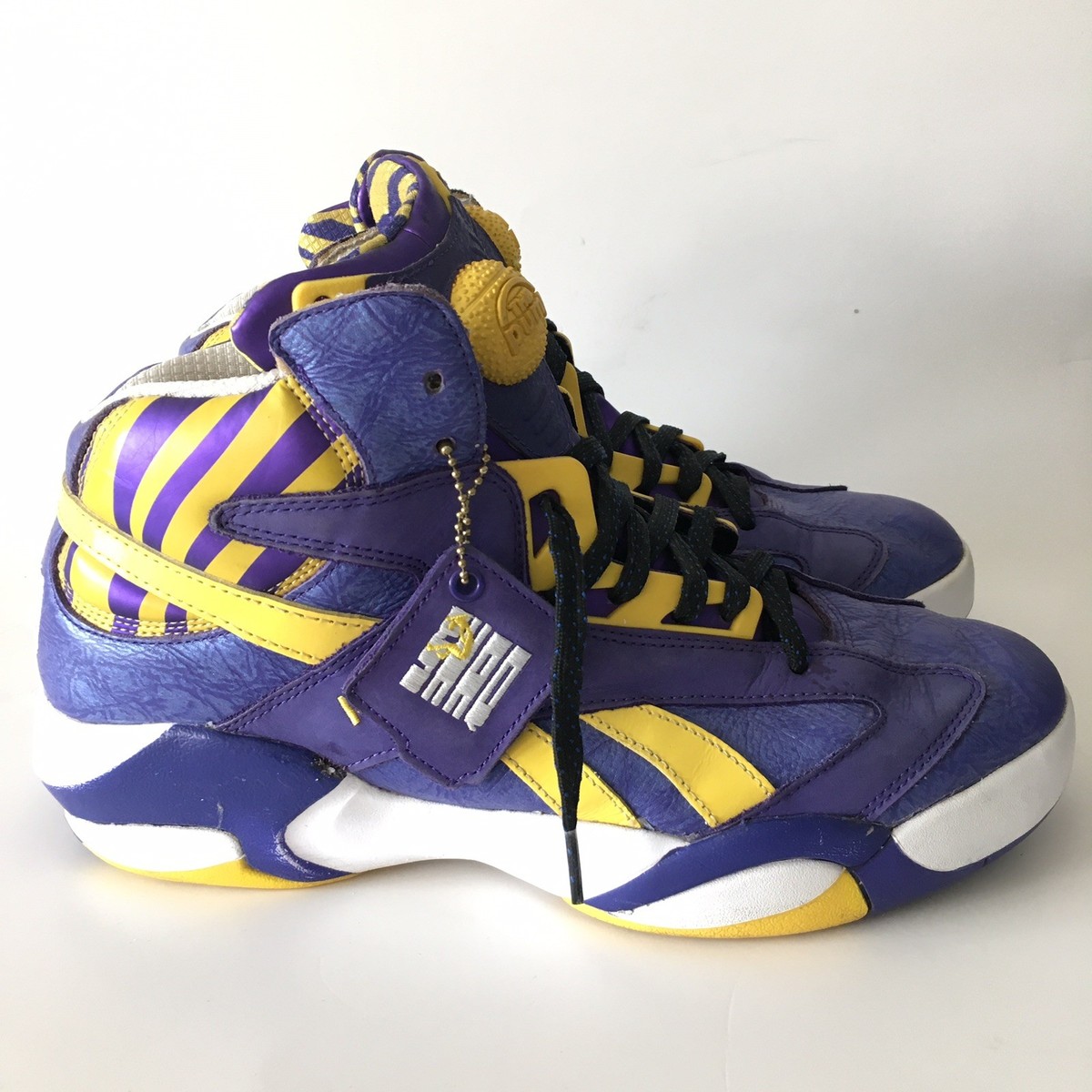 Reebok Shaq Attaq Retro LSU Lakers Purple Basketball Sneaker Men's