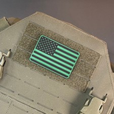 Tactical American Flag Engraved Patch | Made in USA | VELCRO® Brand Fastener