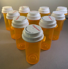 10 Empty Pill Bottles Walgreens Amber Prescription Medicine Crafts Storage 4x1.5