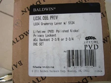 BALDWIN POLISHED NICKEL Door Privacy GRAMERCY LEVER LO34.055.PRIV