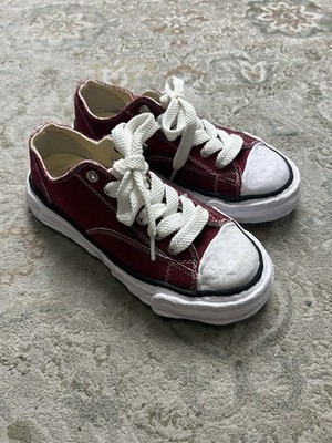 Maison Mihara Yasuhiro MMY Canvas Sneakers Red White Men's Size 8 Lace Up