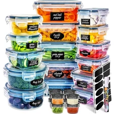 Set of 24PCS Food Storage Containers Multi-Size Airtight Leak Proof BPA-Free
