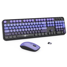 Wireless Keyboard and Combo - Cute Colorful Keyboard and , Full-Size Typewrit...