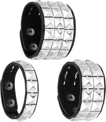 3PCS Studded Bracelet, Leather Bracelet for Men Women, Goth Studded Arm Band