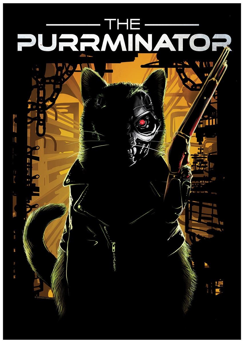 Laminated The Purrminator Mini Poster