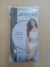 3 Pack Jockey Woman's 6 M Breathe Comfort French Cut Panties Underwear Black