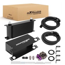 Universal Ölkühler 16 Reihen AN10 Anschluss Aluminium mit Luftführung Thermostat