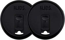 Mason Jar Drink Lid Wide Mouth Black 2 Pack BPA-Free USA Made