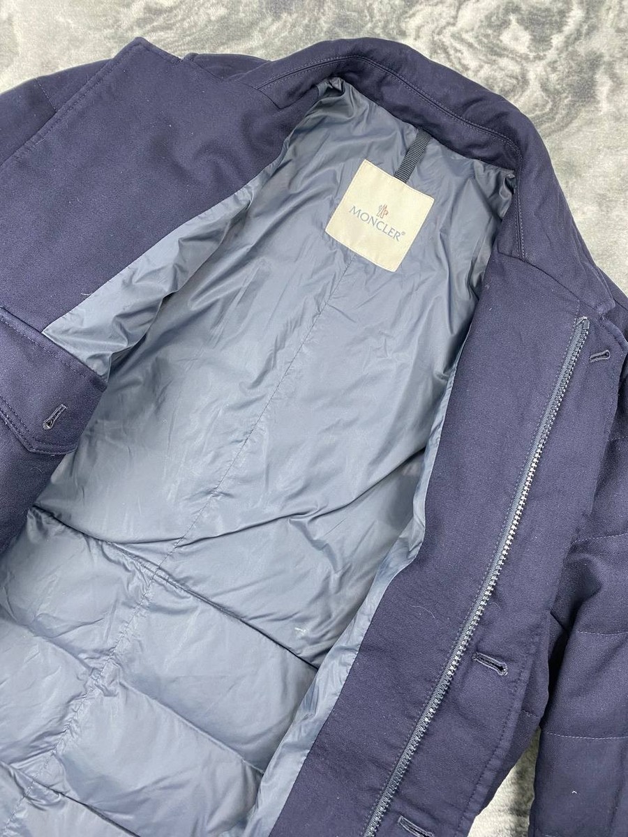 Moncler Rodin Wool Down Jacket Men Size L Blue | eBay