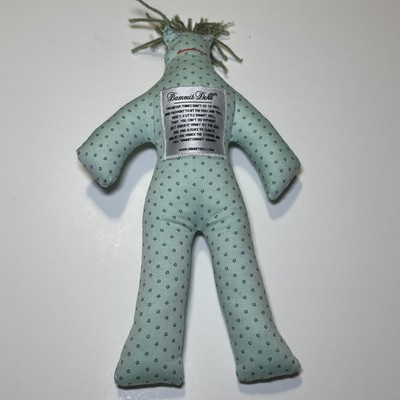 Dammit Doll - Green Hair - Blue With Tiny Flowers - 12'' Tall