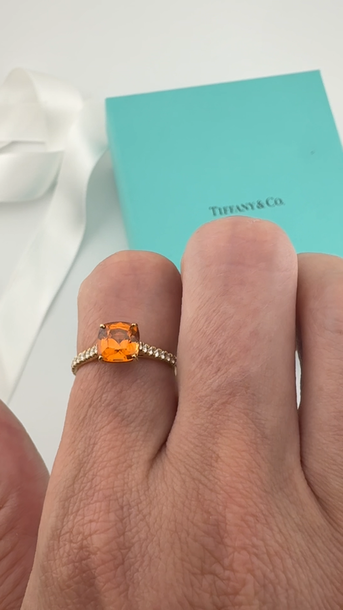 Tiffany & Co. Legacy Spessartine Diamond 18k Yellow Gold Cocktail