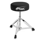 Tiger Adjustable Drum Throne - Padded Seat, 5 Heights, Foldable - Black