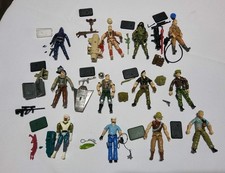 Lot of 12 GI JOE ARAH Action Figures + Gear HASBRO 1980s Guns Backpack Missles 