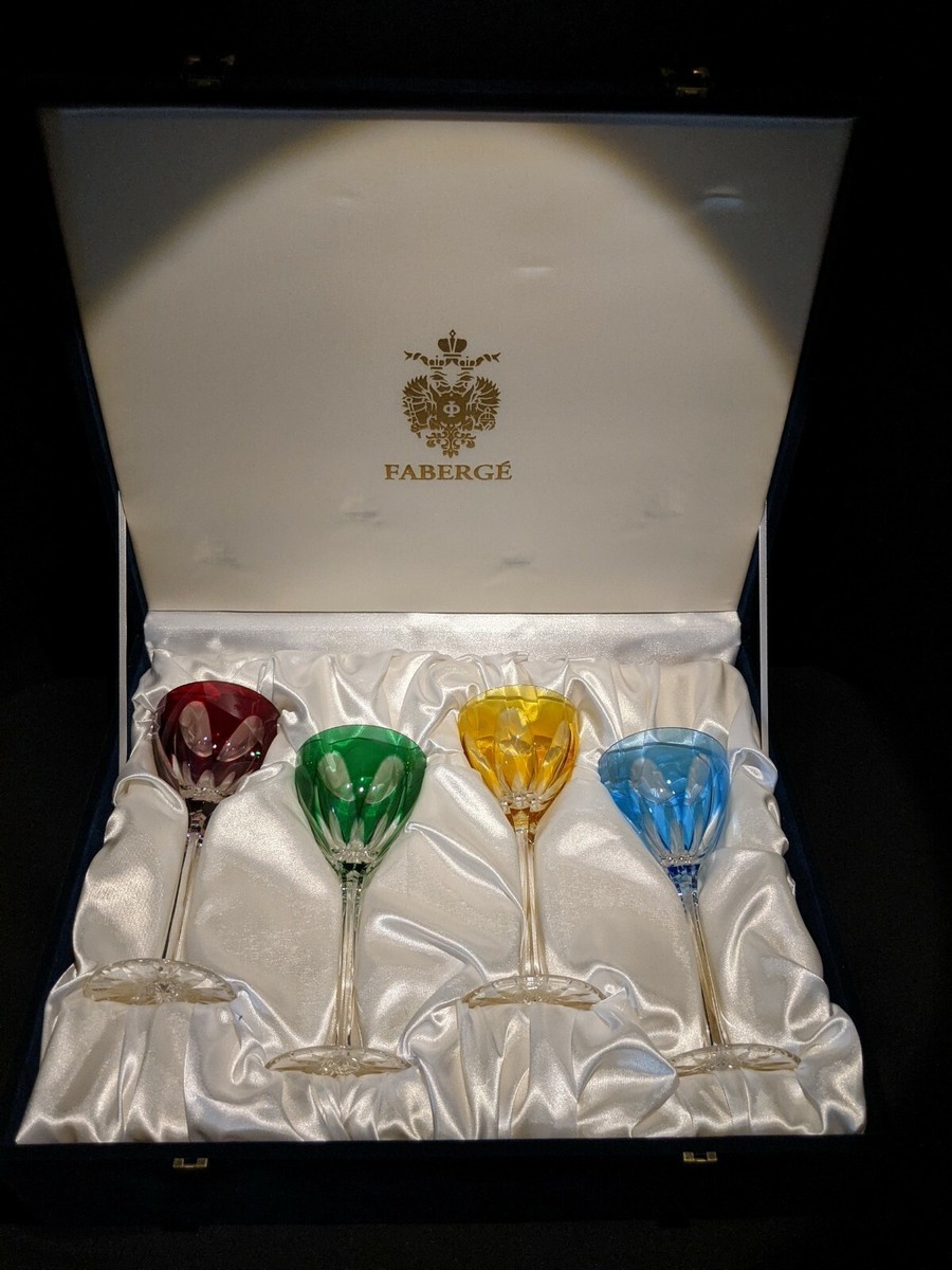 Faberge Wine Glasses Set of 4 in original presentation case | eBay