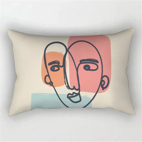 Abstract Leaves Plant Sofa Pillow Cover Rectangle Face Cushion Cover Geometric - Picture 8 of 38