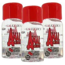 3pc Cherry Scented Anal Lube Ease Eaze Water-Based Lubricant California Exotics
