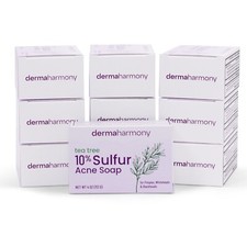 10 Sulfur Soap with Tea Tree Oil - DermaHarmony 4oz - 10 Bars Carton