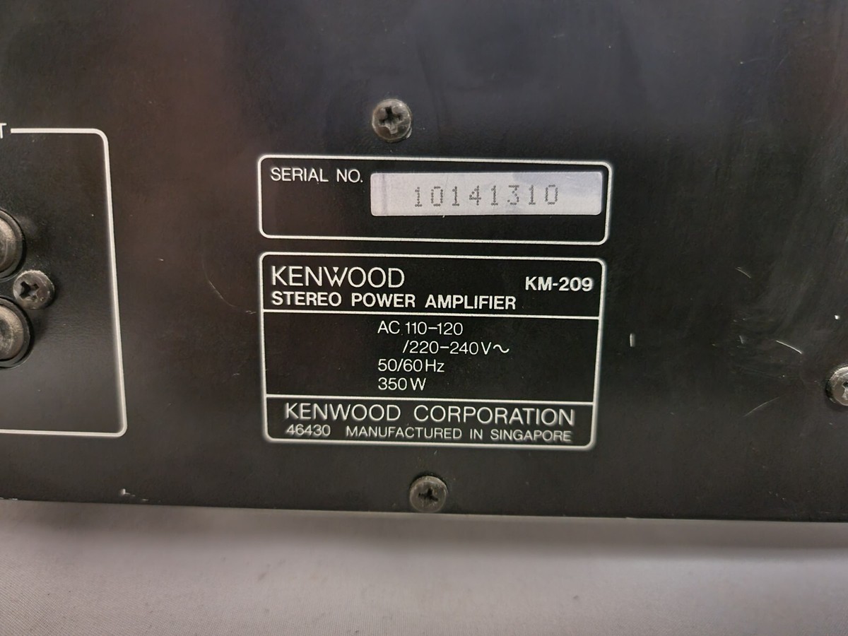 Kenwood KM-209 Stereo Power Amplifier (PARTS / REPAIR) | eBay