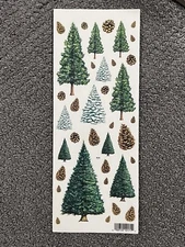 THE PAPER STUDIO LA PETITES STICKERS CHRISTMAS TREES EVERGREENS SPRUCE TREE 36PC