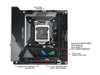 ASUS ROG STRIX Z490I Gaming Motherboard Intel Z490 Mini-ITX