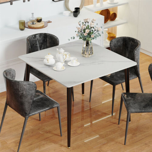 Solid Marble Kitchen Room Dining Table 80x80cm Square Leisure Coffee Table Desk - Picture 5 of 36