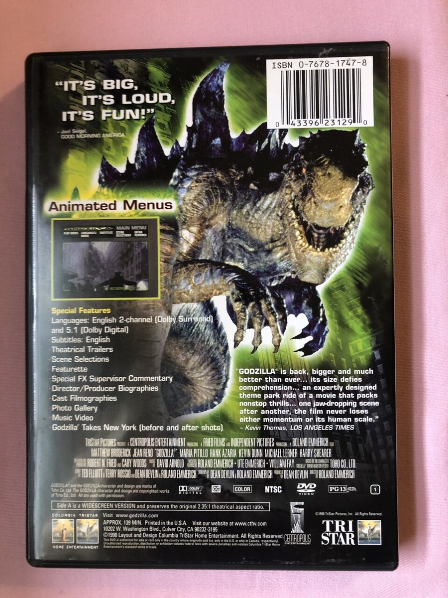 Godzilla (DVD, 1998) Matthew Broderick. 43396231290| eBay