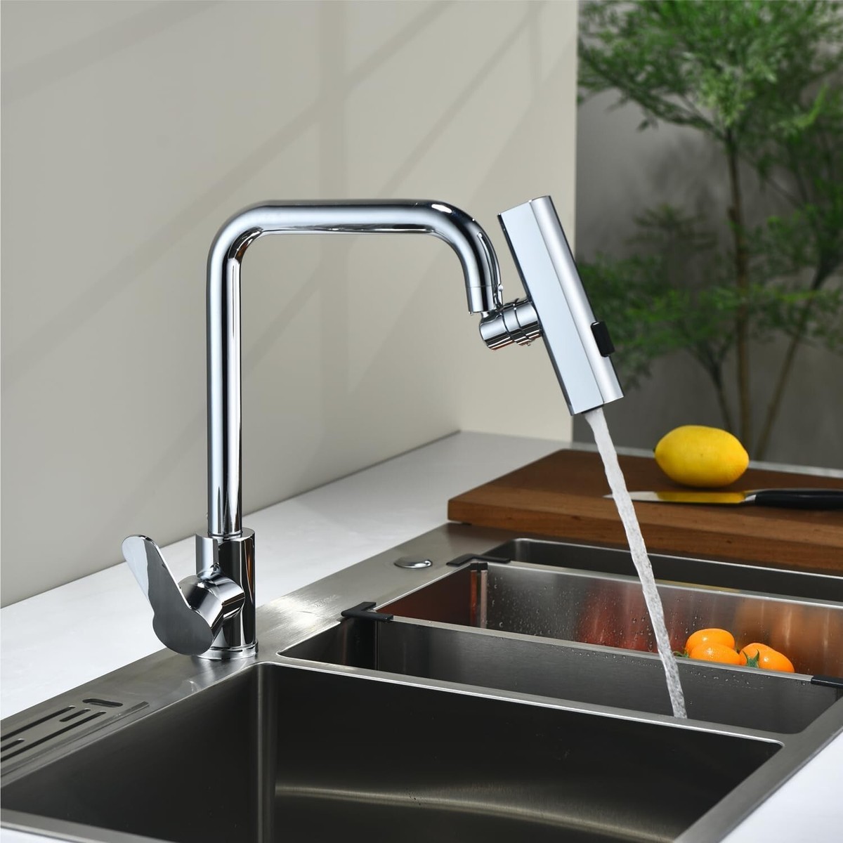 Kitchen Sink Taps Mixer with 3 Functions 360°Swivel Spray Head