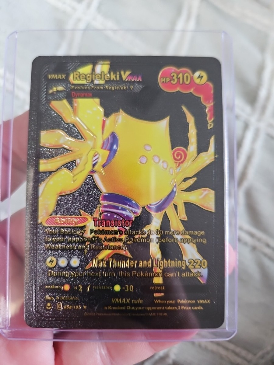 Pokemon Regieleki VMAX Black Foil Fan Art Textured Collector Card