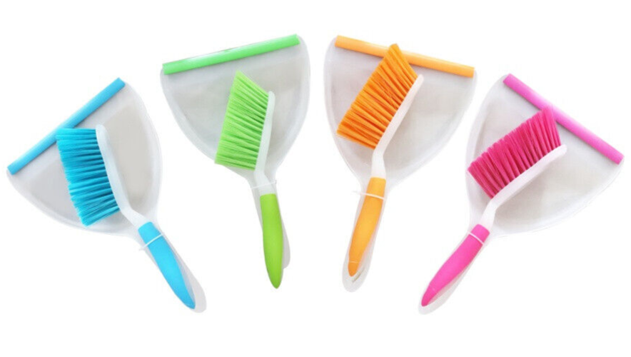 Groundsman Dustpan Nylon Brush Bristles Cleaning Set with Rubber Lip Assorted 1x