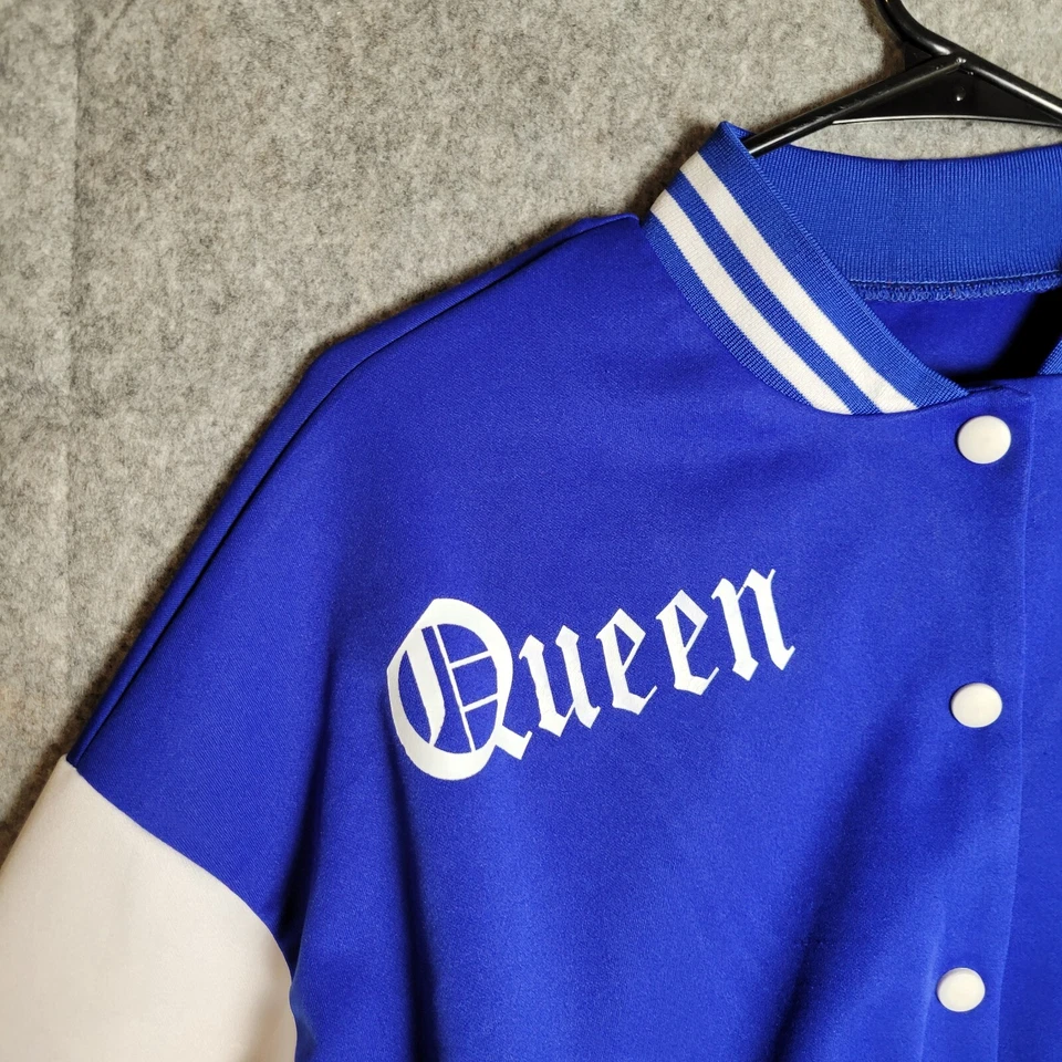 Track Jacket Queen Bomber Coat Crop Womens Large Drop Shoulder Unique Mobwife - Image 2 of 4