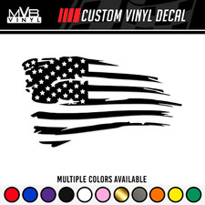 Distressed Tattered American Flag Vinyl Decal Sticker Ripped Torn Usa 824