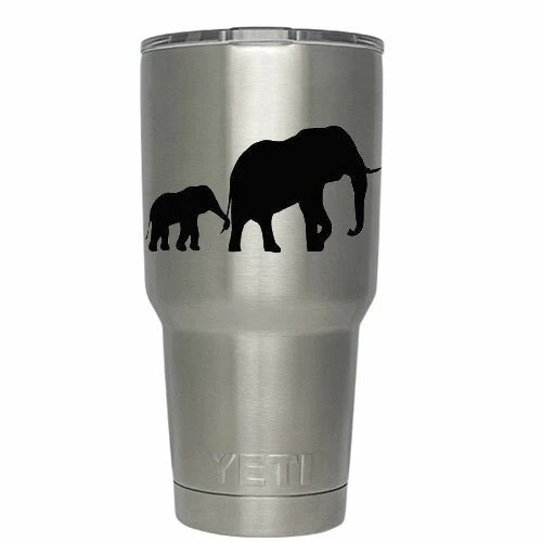 Elephant & Baby Silhouette Decal Sticker for Macbook Trackpad laptop Car Window - Image 3 of 4