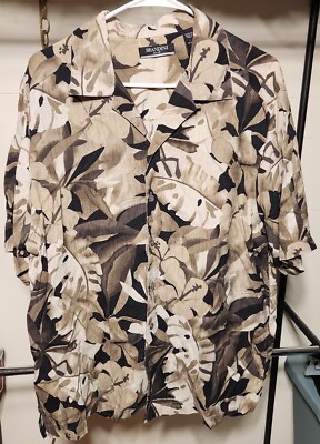 Brandini hawaiian shirt 100% silk L beach tropical | eBay