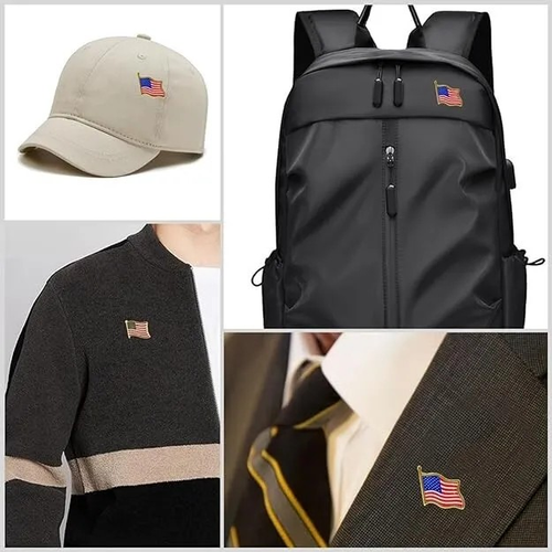 Lote de 20 prendedores de solapa de bandera americana - EE. UU. - sombrero/corbata - Imagen 2 de 5