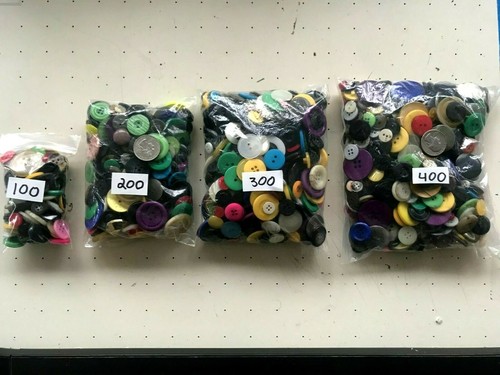 New 100 Buttons mixed color lot assortment sizes 1/4 to 1 inch -bulk MX1 - Picture 3 of 7